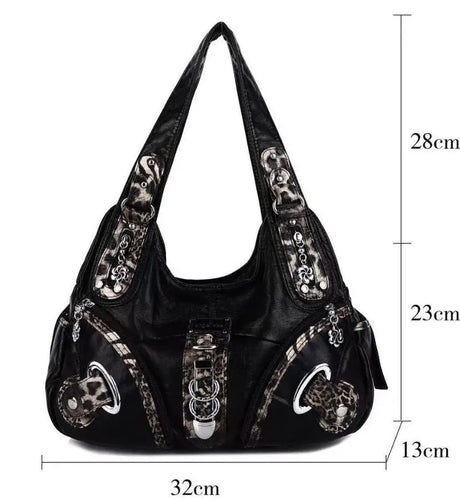 Angelkiss Women Handbags Leopard Bag Top-handle Handbag Fashion Satchel Dumpling Pack Shoulder Bag Tote Bag Hobos Large Purse