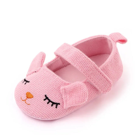 Baby Cute Smile Princess Shoes Solid Colour Knitted Soft Bottom Spring First Toddler Shoes 0-18 Months Newborn Baby Shoes Girl