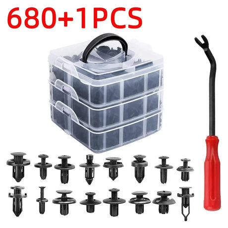 100/415/680PCS Car Fastener Clips Mixed Car Fasteners Door Trim Panel Auto Bumper Rivet Retainer Push Engine Cover Fender Clip