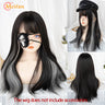 MEIFAN Synthetic Long Straight Lolita Wig with Bangs Wig Girl Cute Mixed Black Red Blonde Cosplay Party Halloween Harajuku Wig