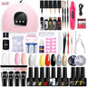 LILYCUTE Manicure Set For Quick Nail Extensions Gel Nail Polish With UV LED Nail Lamp Electric Nail Drill All For Nail Gel Tools