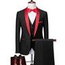 Men Skinny 3 Pieces Set Formal Slim Fit Tuxedo Prom Suit / Male Groom Wedding Blazers High Quality Dress Jacket Coat Pants Vest