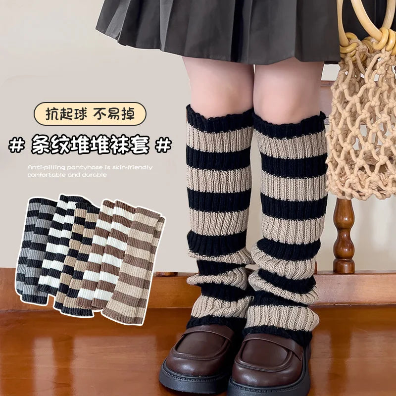 Girls Leg Warmers Autumn Winter Children Socks and Leg Categories Stripe Stockings for Girls Baby Knee Socks Knee Protector