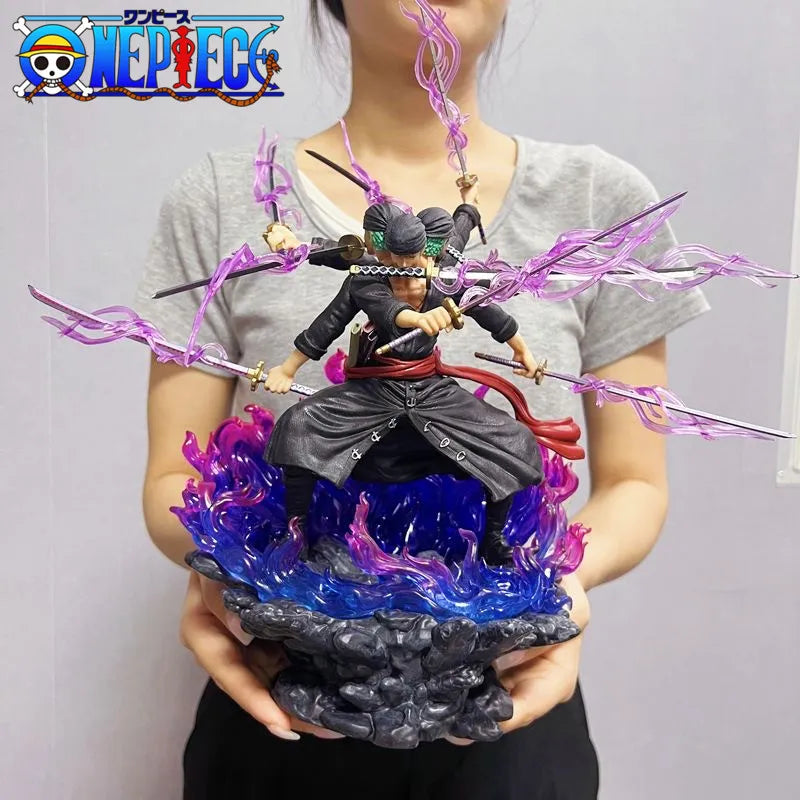 40cm Anime One Piece Zoro Figure Wano Onigashima 9 Swords Style Action Figurine PVC Statue Model Collectible Decoration Toy Gift