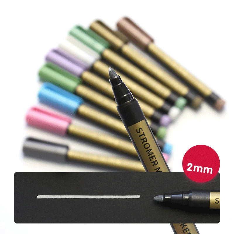 10/20 Color Metallic Paint Marker Pen Permanent Writing Rock Painting Photo Album Scrapbook Glass Wood Canvas Card Art marker