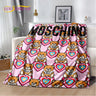 HD Cartoon Moschino Toy Bear 3D Blanket,Soft Throw Blanket for Home Bedroom Bed Sofa Picnic Travel Office Rest Cover Blanket Kid