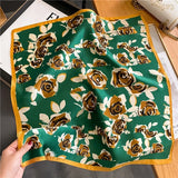 100% Real Silk Square Scarves Women Bandana High Quality Printed Foulard Hair   Tie Soft Neckerchief