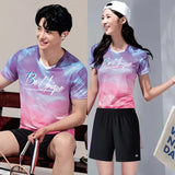 2024 New badminton wear men's and women's suit short skirt sleeveless sportswear table tennis wear tennis wear volleyball wear