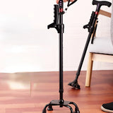 Multifunctional Intelligent Automatic Alarm Crutches Elderly Anti-skid Cane Four Legged Telescopic Mobility Aids  with Light