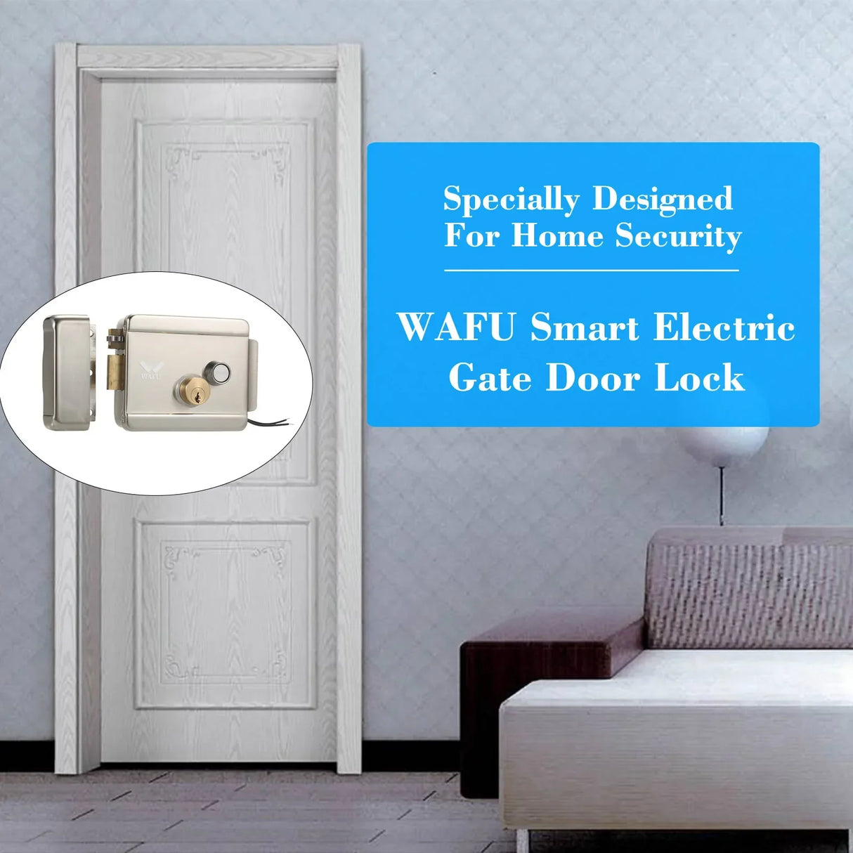 WAFU Smart Electric Gate Door Lock Secure Electric Metallic Lock Electronic Door Lock Door Access Control for Office Warehouse