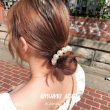 1Pc Korean Style Imitation Pearl Hair Rope High Elastic Fashion Simple Women Girls Beaded Stretch Bracelet Hair Ties