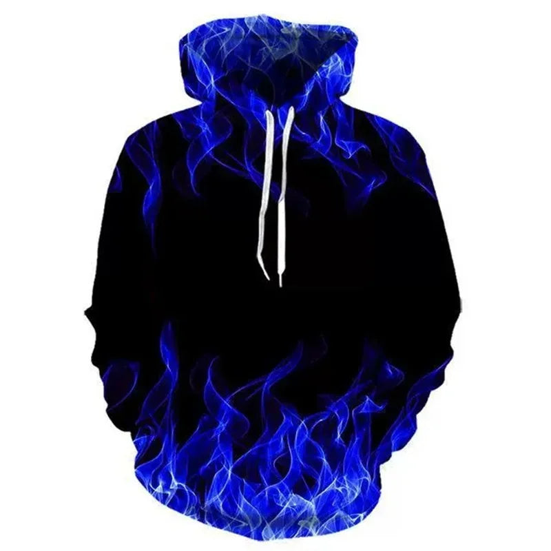 Funny 3D Flame Print Hoodies For Men Fashion Trend Harajuku Streetwear Autumn New in Sweatshirts Oversized Pullover y2k Clothes