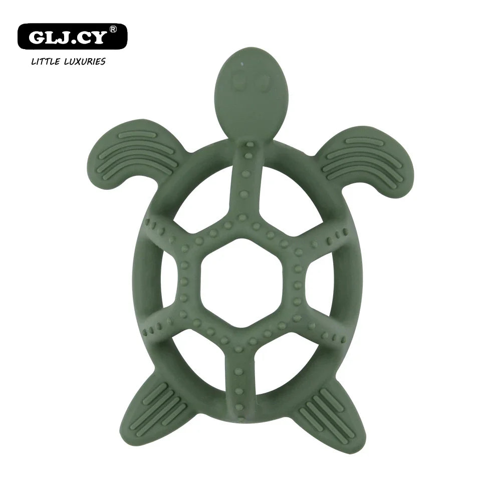 10PCS BPA Free Silicone Turtle Teething Chewable Pendant Nursing DIY Necklace Baby Pacifier Dummy Teether Toy Accessories