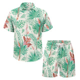 Hawaiian 2Pcs Shirts Suit Men Fashion Tracksuit 3D Print Shirt+Beach Shorts Fashion Two Piece Sets Hawaii Shirts Unisex Clothing