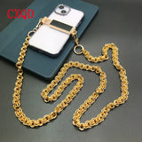 125cm Universal Metal Lanyard Anti-lost Phone Back Clip Aluminum Chain High-end Hanging Clips DIY Matching Hanging Outdoor Gift