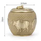 Pure Brass Pet Urn Cat Memorials Funerary Metal Pets Ashes Big Reliquary for Ashes Dogs Death Memory Cremation Urn for Human