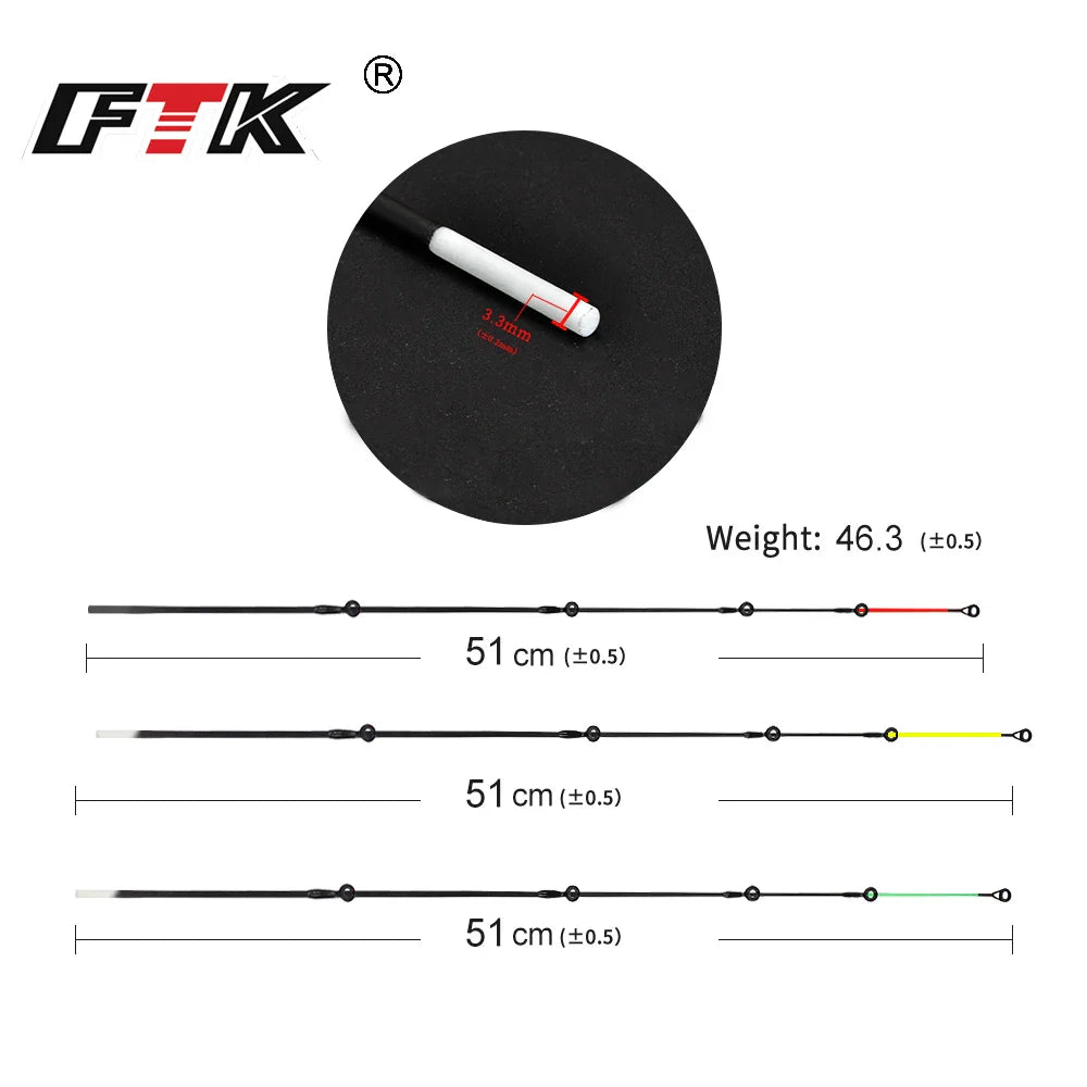 FTK Carbon fiberglass Top Tip 120gM/L/H Feeder carp rod Top Tip Fishing Accessories Fishing Tackle