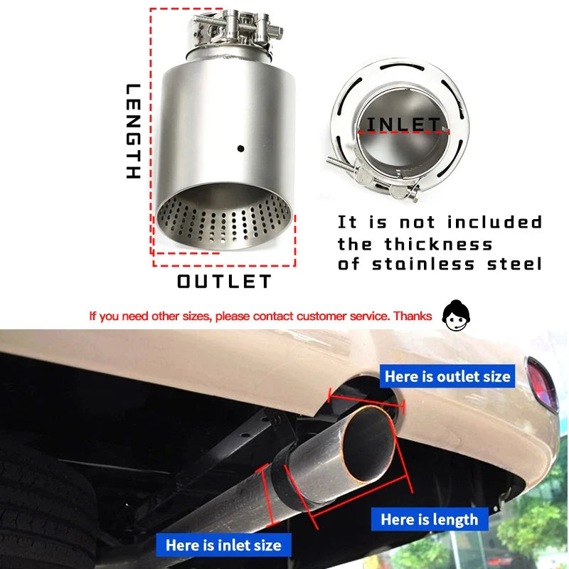 1 Pcs Matte Stainless Steel Car Exhaust Tip System Pipe Universal Exhaust Tip For VW GTI MK7 Golf7 Nozzle 60MM 63mm Muffler Tip