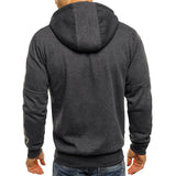 Men Sporty Hooded Coats Spring Autumn Zip Pocket Slim Pocket Warm Cardigan Sweatshirt Coat BSD-ZW67