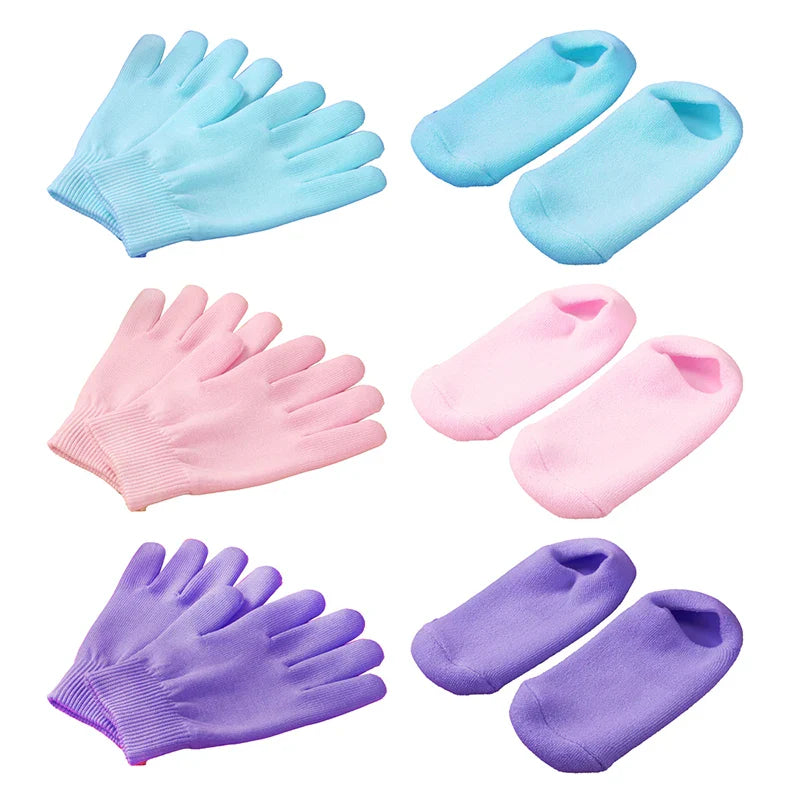 1~4PCS Reusable SPA Gel Socks Moisturizing Whitening Exfoliating Velvet Smooth Beauty Foot Care Silicone Socks Feet Care