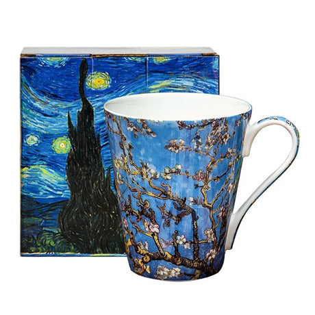 Fine Bone China 400ml Breakfast Coffe Cup Hot Water Mug Wedding Birthday Christmas Gift Van Gogh Drinkware Coffeeware Teaware