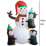 Christmas Inflatable Decoration Santa Claus Snowman Hot Air Balloon LED Lighted Snowing Inflatable Toy New Year Xmas Party Decor