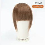 Human Hair Bangs 3 Clips 3D Blunt Cut Natural Hair Bangs OverHead Clip In Hair Extensions Non-Remy 2.5"x4.5" Black Brown Blonde