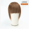 Human Hair Bangs 3 Clips 3D Blunt Cut Natural Hair Bangs OverHead Clip In Hair Extensions Non-Remy 2.5"x4.5" Black Brown Blonde