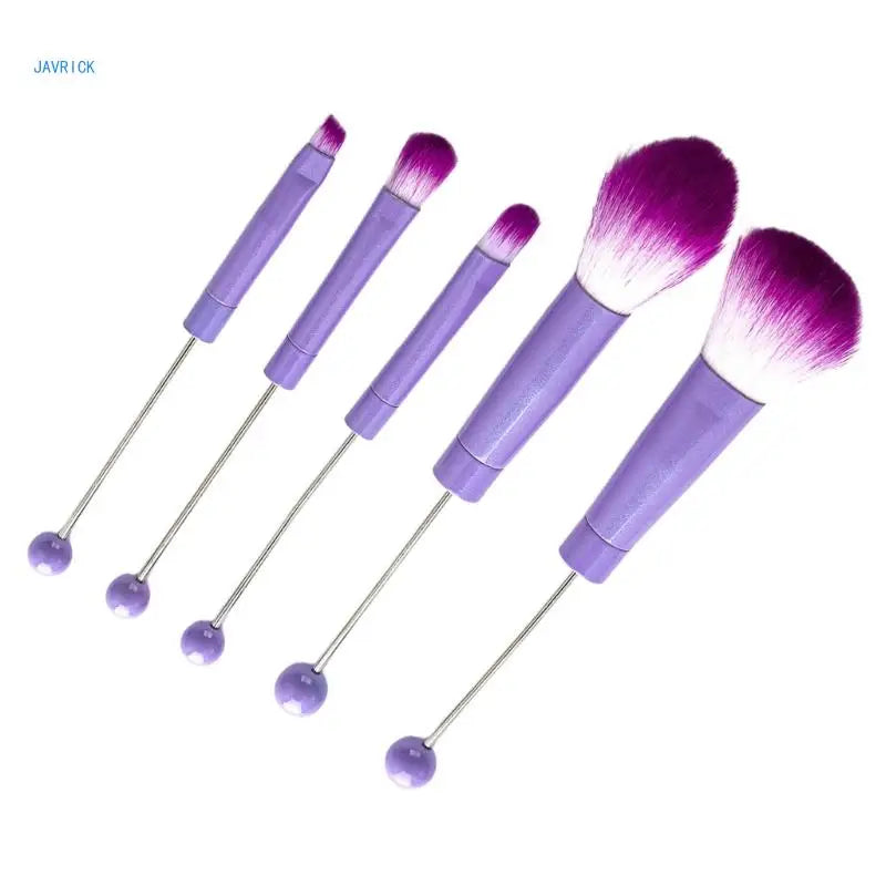 5pcs Jewelry Beaded DIY Eye Brush Detachable Beads Makeup Brushes Set for Women Girls Professional Cosmetics Makeup Tool