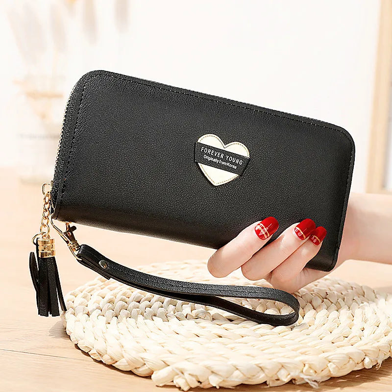 Long Wallets for Women Men‘s PU Leather Coin Pursess Clutch Pouch Korean Multi Card Holder Handbag Zipper Wristlet Phone Wallet