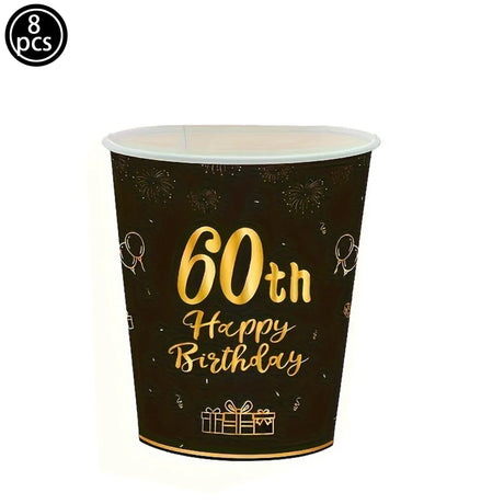 Men Women Birthday Disposable Tableware Party Decor 30 40 50 60 Years Anniversary Party Adult Happy Birthday Party Supplies