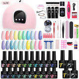 LILYCUTE Manicure Set For Quick Nail Extensions Gel Nail Polish With UV LED Nail Lamp Electric Nail Drill All For Nail Gel Tools