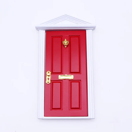 Mini Wooden Elf Door Miniature Simulation Furniture Model Fairy Door Can Opening With Accessories Kids Garden Scenes Decoration