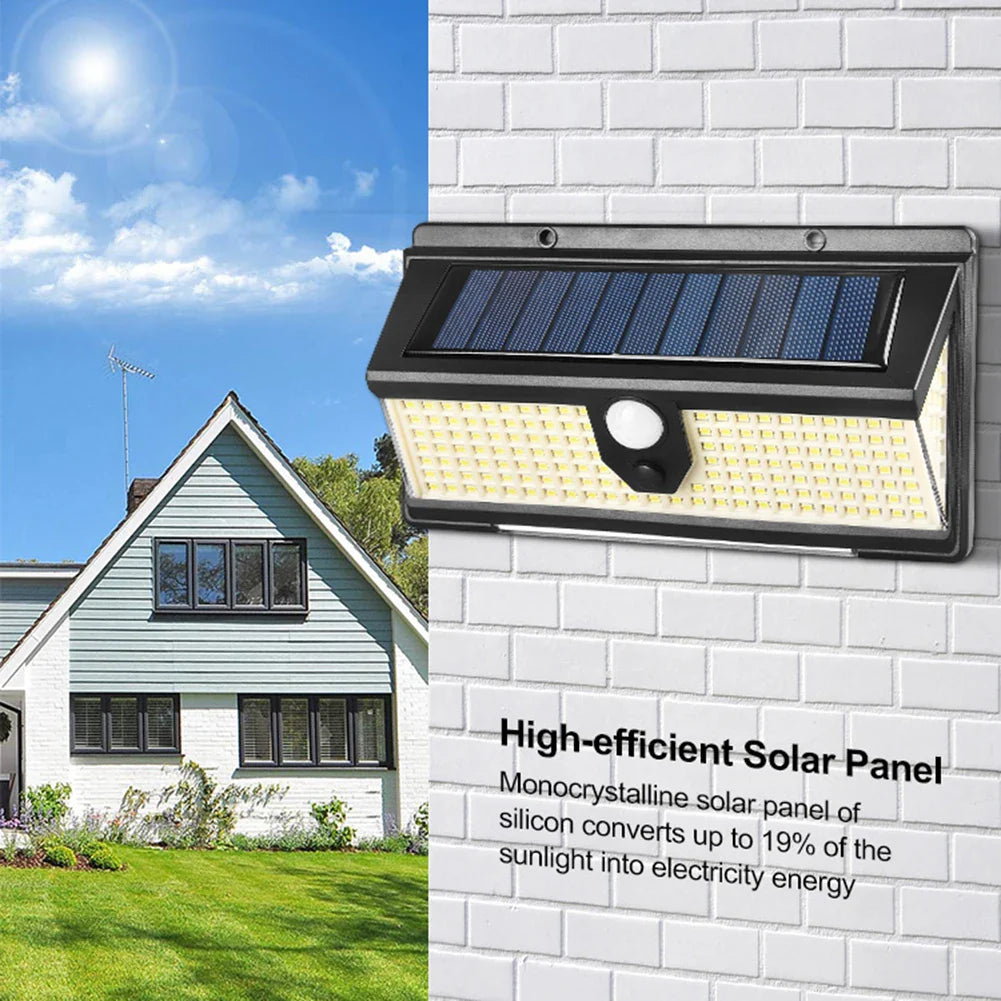 LED Solar Human Body Sensor Light Heat Resistant Wall Decorative Lamp Multifunctional Security Motion Outdoor Lamp for Courtyard