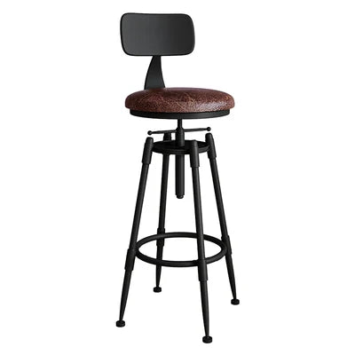 Bar Chair Bar Chair Swivel Lift Chair Solid Wood High Stool Wrought Iron Back Home Bar Stool Modern Minimalist