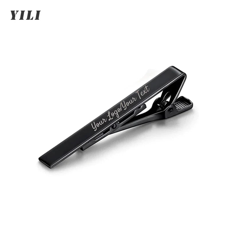 Personalized Engraved Tie Clip/Cufflinks for Men Customized DIY Logo Tie Clips Custom Engraving Names Stainless Steel Jewelry