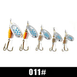 FISH KING Metal Fishing Lure Spinner Baits 3.9g 4.6g 7.4g 10.8g 15g Rotating Spoon Lures Spinners With Treble Hooks Pike Baits