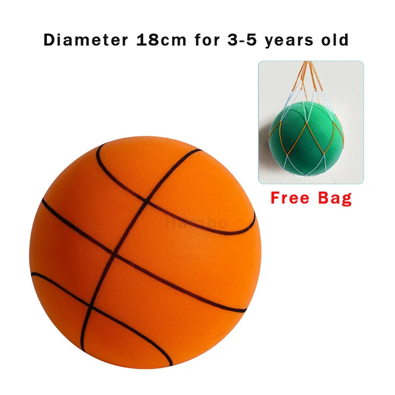 Bouncing Mute Ball Indoor Silent Basketball 24cm Foam Basketball Silent Soft Ball Size 7 Air Bounce Basket Ball 3/5/7 Sports Toy