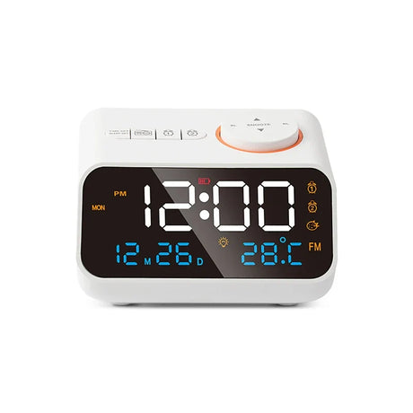 LED Digital Alarm Clock Watch Table Electronic Desktop Clocks USB Wake Up FM Radio Acoustic Control Sensing Modern Alarm Clock