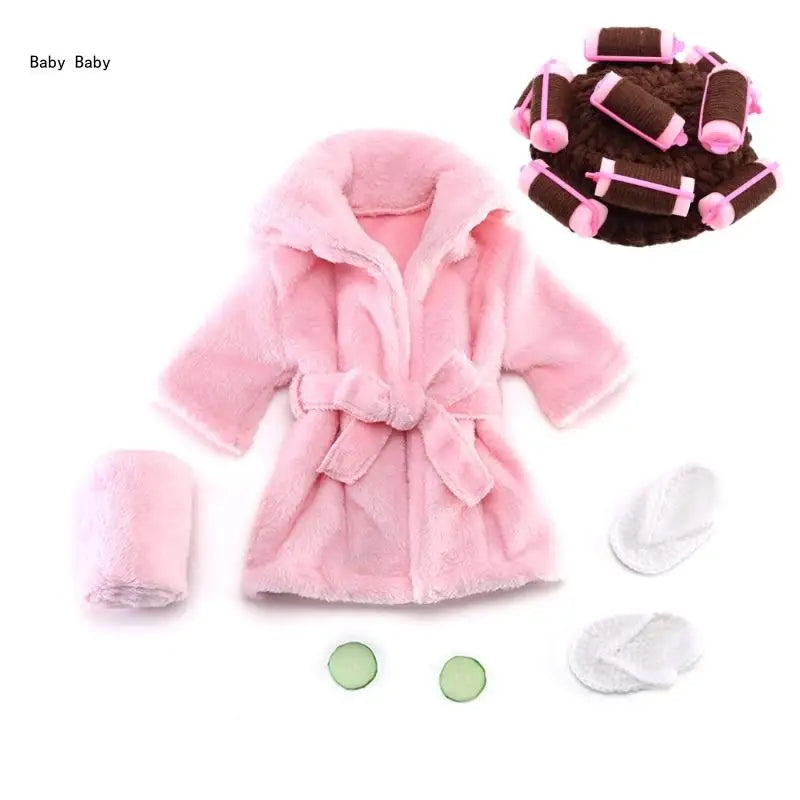 Baby Photo Shooting  Accessories Bath Robe Headwrap Plush Bathrobe Towel Infant Costume Photostudio Posing Suit Newborns Shower