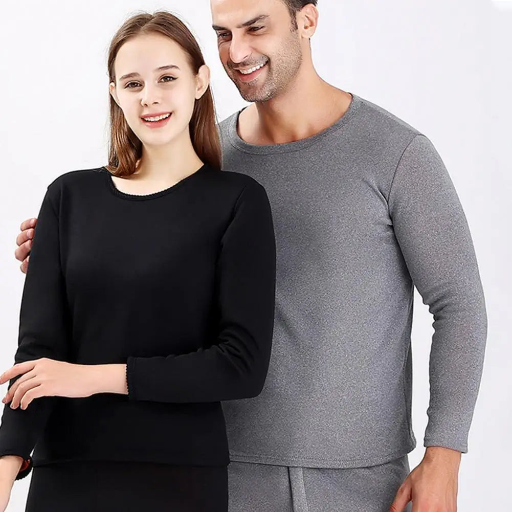 Men Thermal Underwear Set Unisex Winter Warm Underwear Set Thick Fleece Lined Long Sleeve Pajama Set for Sport Base Layer