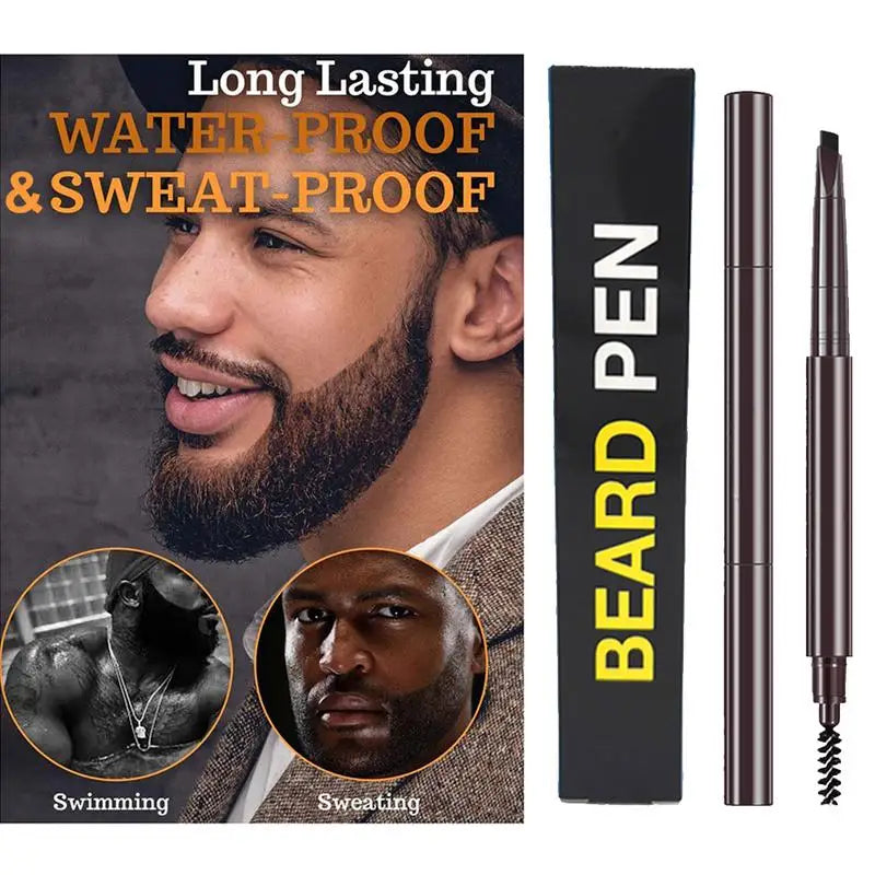 Sdotter Waterproof Beard Pen Men Beard Filling Pencil And Brush Mustache Beard Coloring Shaping Filler Beard Enhancer Beard Styl