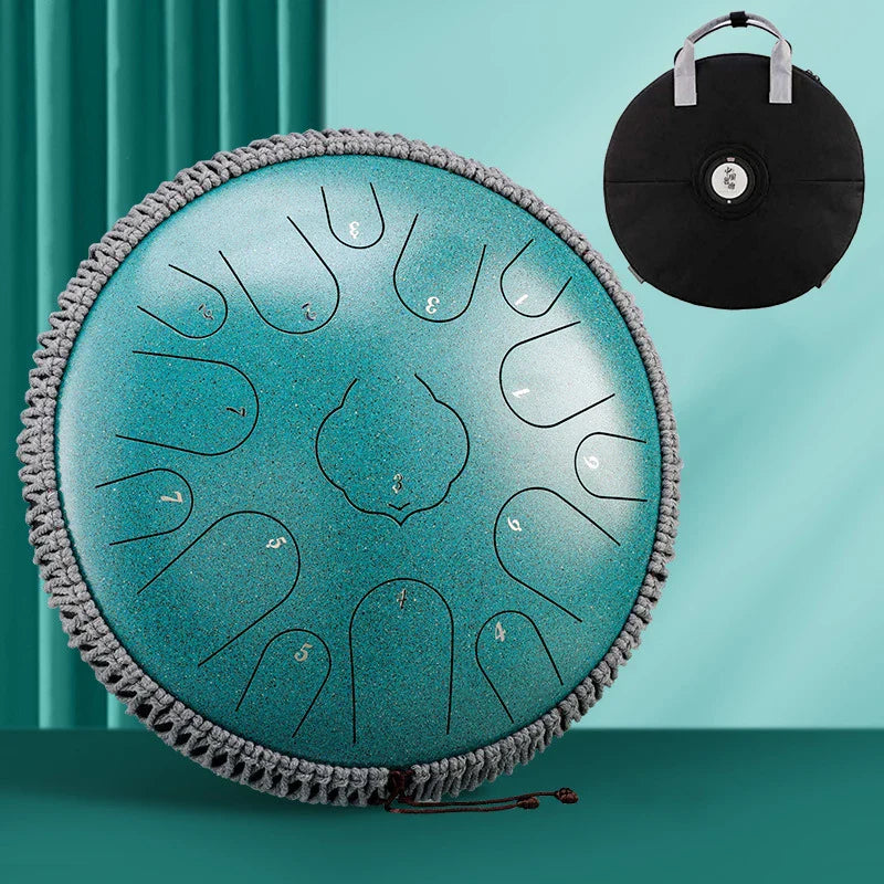 Hluru 15 Notes Glucophone Steel Tongue Drum 13 14 Inch 15 Notes Ethereal Drum Yoga Meditation Percussion Musical Instruments