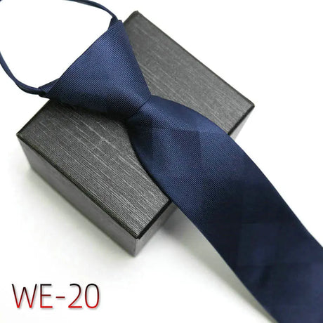 New Suit Business Zipper Tie for Man 48*7cm 1200 Pins High-end Polyester Neck Tie Striped Solid Color Grid Flower Ties