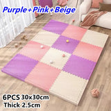 6PCS Foam Puzzle Mat Thick 2.5cm Puzzle Mat Baby Play Mats Baby Game Mat Foot Mat Children's Gym Play Mats Tatame Floor Mat