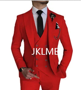 Fashion Smart Business Sky Blue Costume Homme Wedding Men Suits Peak Lapel Groom Tuxedos Terno Masculino Prom Blazer 3 Pieces