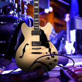 Electric Guitar with Full-Scale, Stainless Steel Frets (Natural), Semi-Hollow Body Guitar