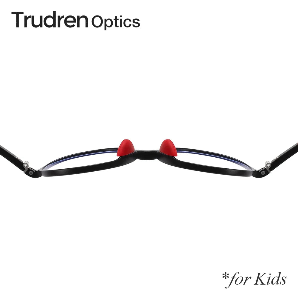 Trudren Childrens TR90 Anti Blue Light Glasses for Kids Non-prescription Clear Eyeglasses Round Frame with Flexible Spring 2003