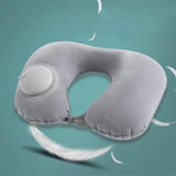 U-Shaped Inflatable Travel Pillow Portable Air Neck Support Cushion Comfortable Sleeping Press to inflate pillow