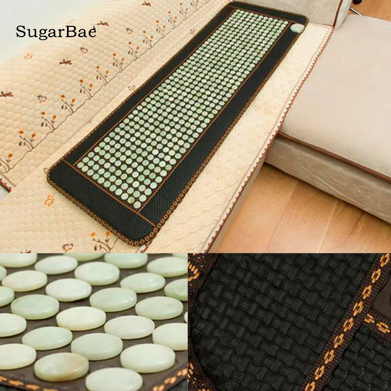 Germanium Stone Mattress Jade Heated Magnetic Therapy Tourmaline Mat Jade Sofa Cushion Size150x50cm